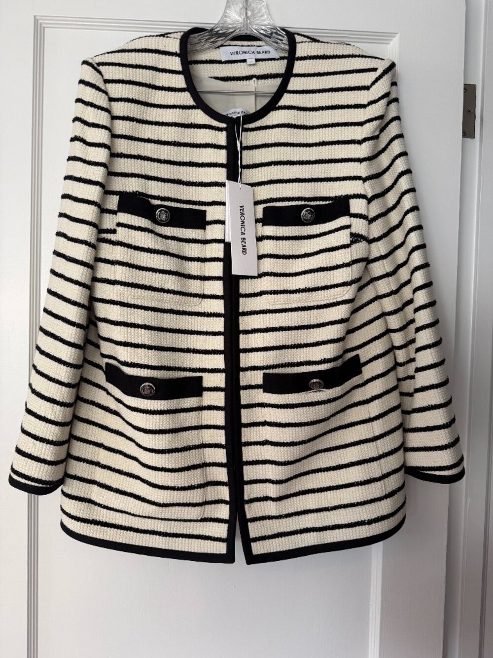 Veronica Beard Foster Striped Dickey Jacket & Short Set